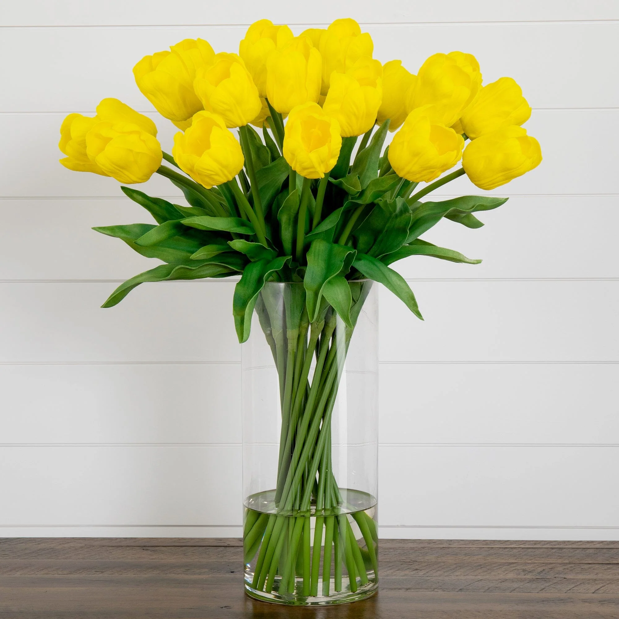 Signature Collection 26” Giant Tulip Artificial Arrangement in Glass Vase - Image 10