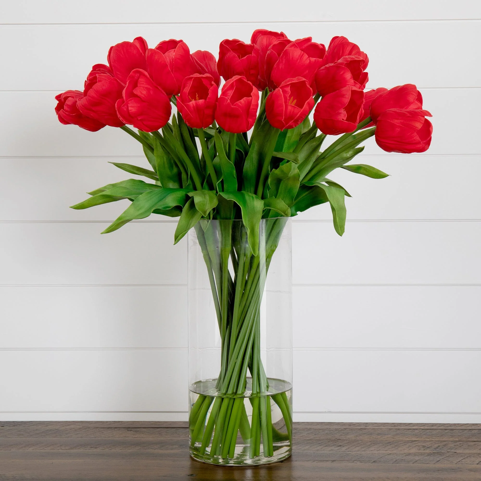 Signature Collection 26” Giant Tulip Artificial Arrangement in Glass Vase - Image 13