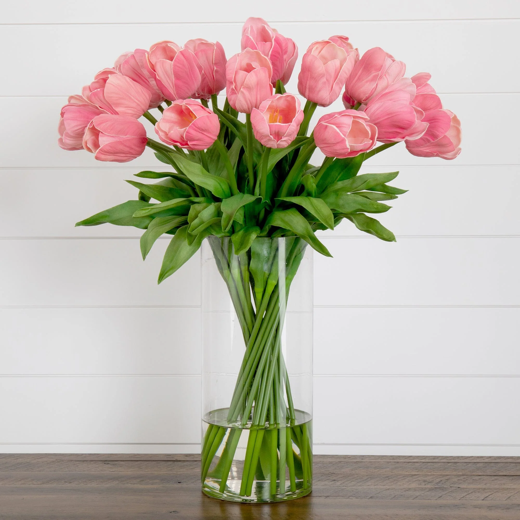 Signature Collection 26” Giant Tulip Artificial Arrangement in Glass Vase - Image 7
