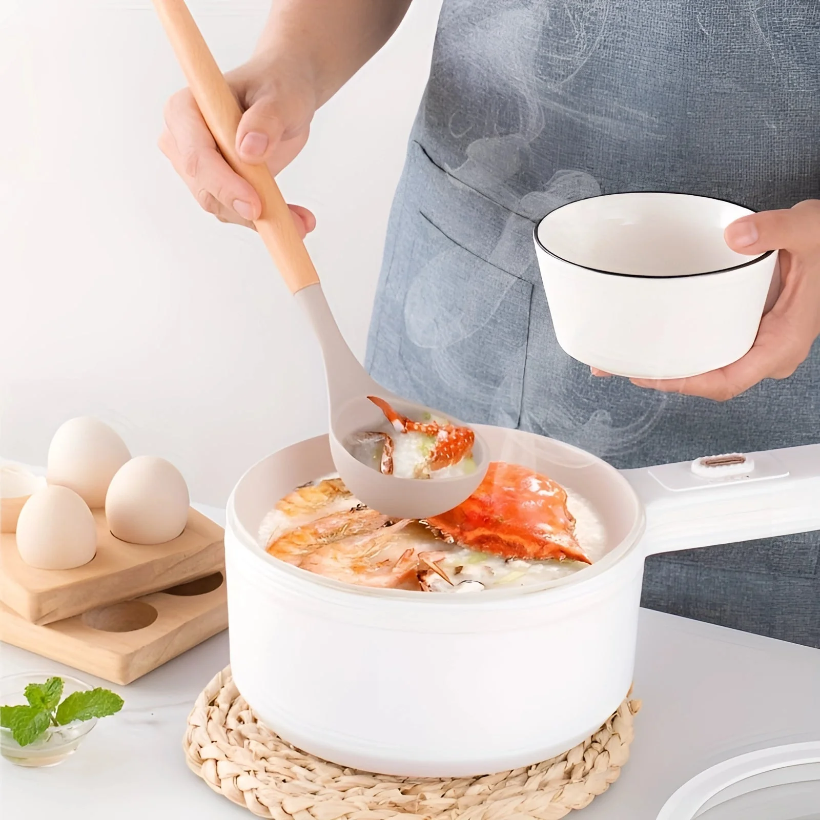Silicone Kitchen Utensil Set with Bamboo Handles 12 Piece Set - Image 2