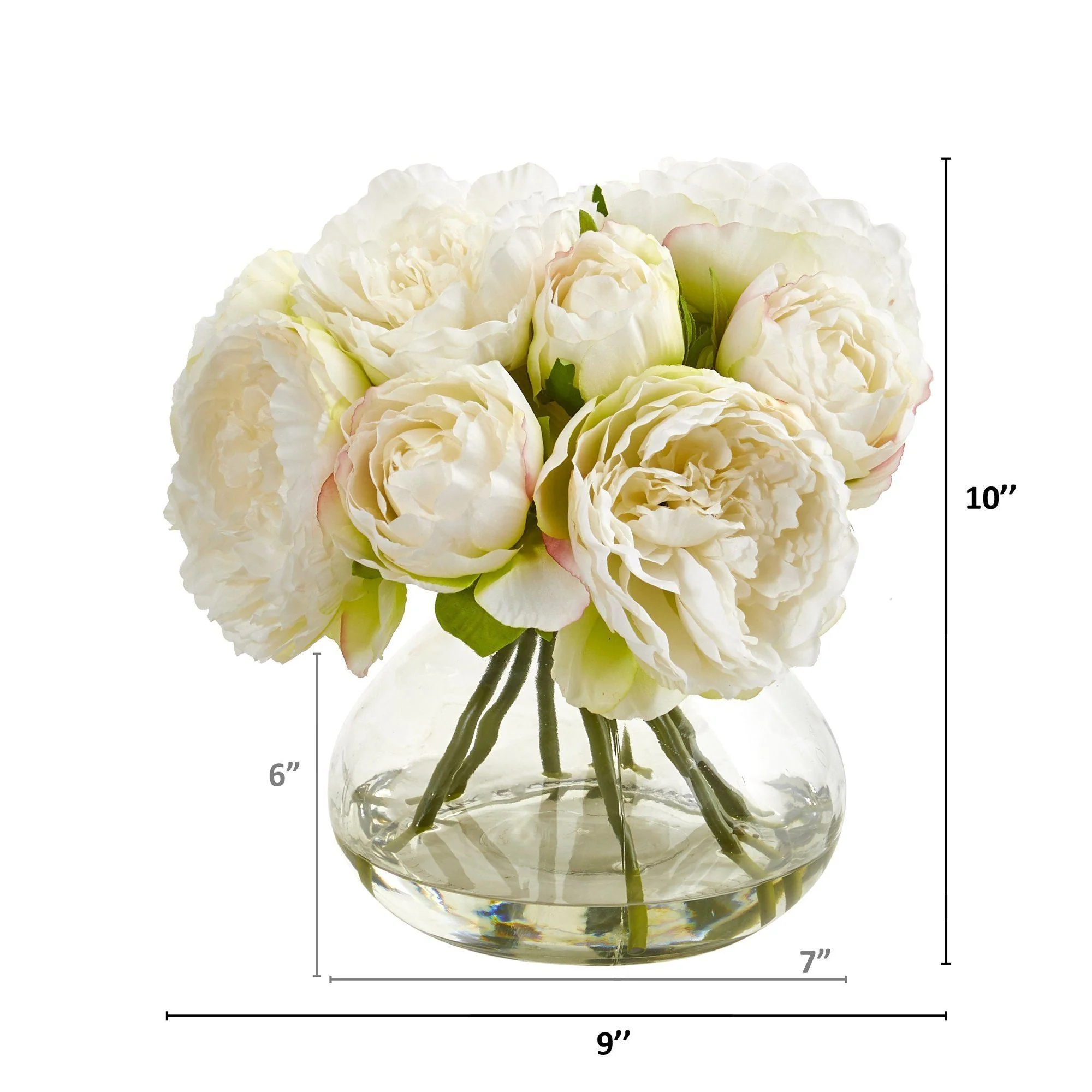 Silk Peony Artificial Arrangement in Vase - Image 2