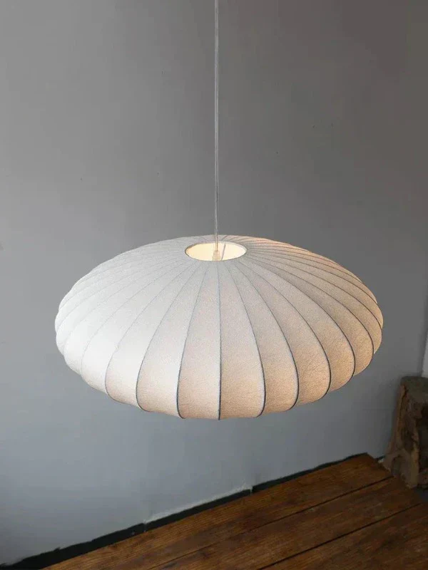 Silk Pleated Pendant Light with Crown Detail Ceiling Lamp 30 40 50cm - Image 2