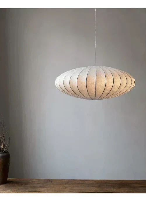 Silk Pleated Pendant Light with Crown Detail Ceiling Lamp 30 40 50cm - Image 4