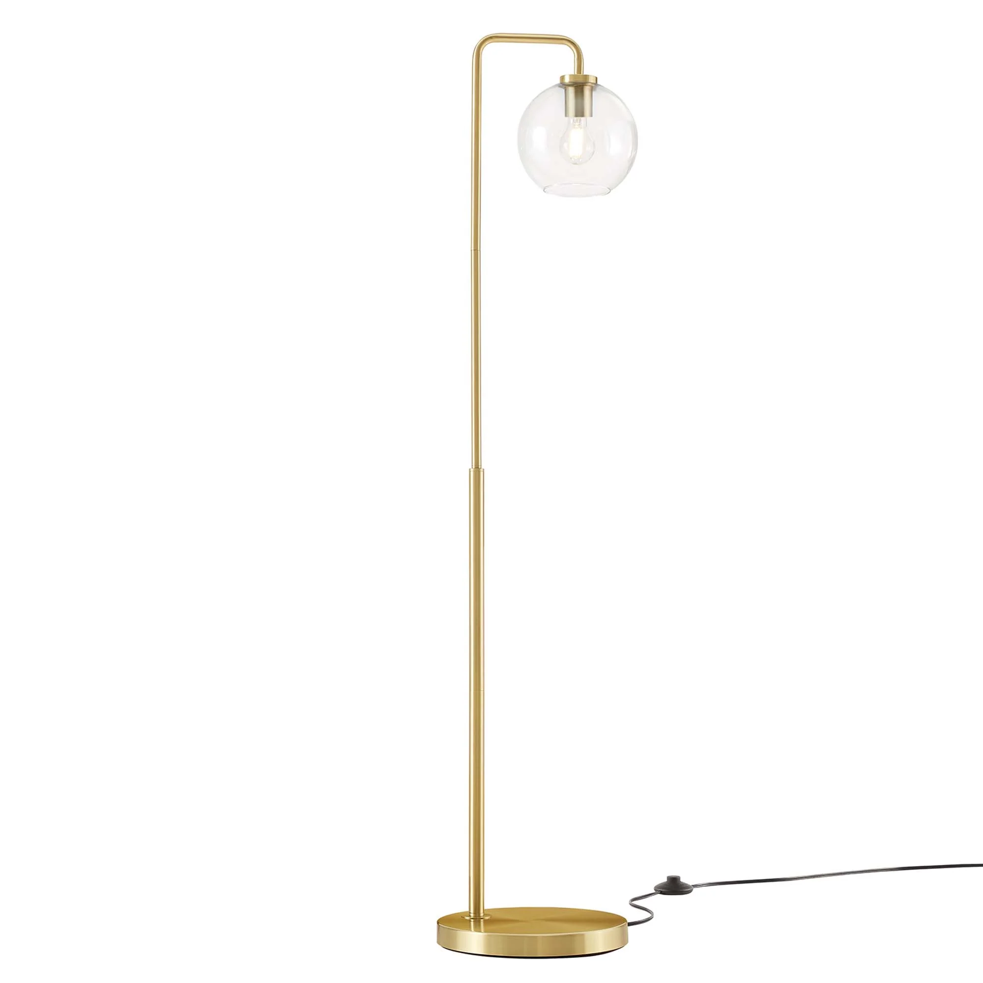 Silo Glass Globe Glass and Metal Floor Lamp by Modway - Image 4