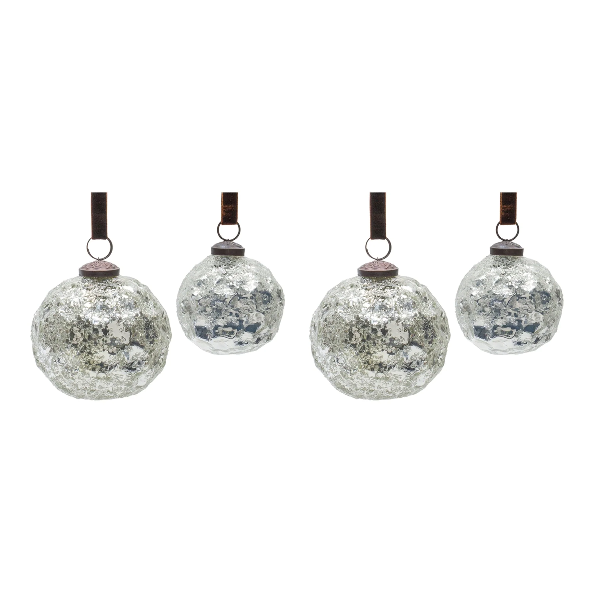 Silver Mercury Glass Ball Ornament (Set of 4) - Image 3