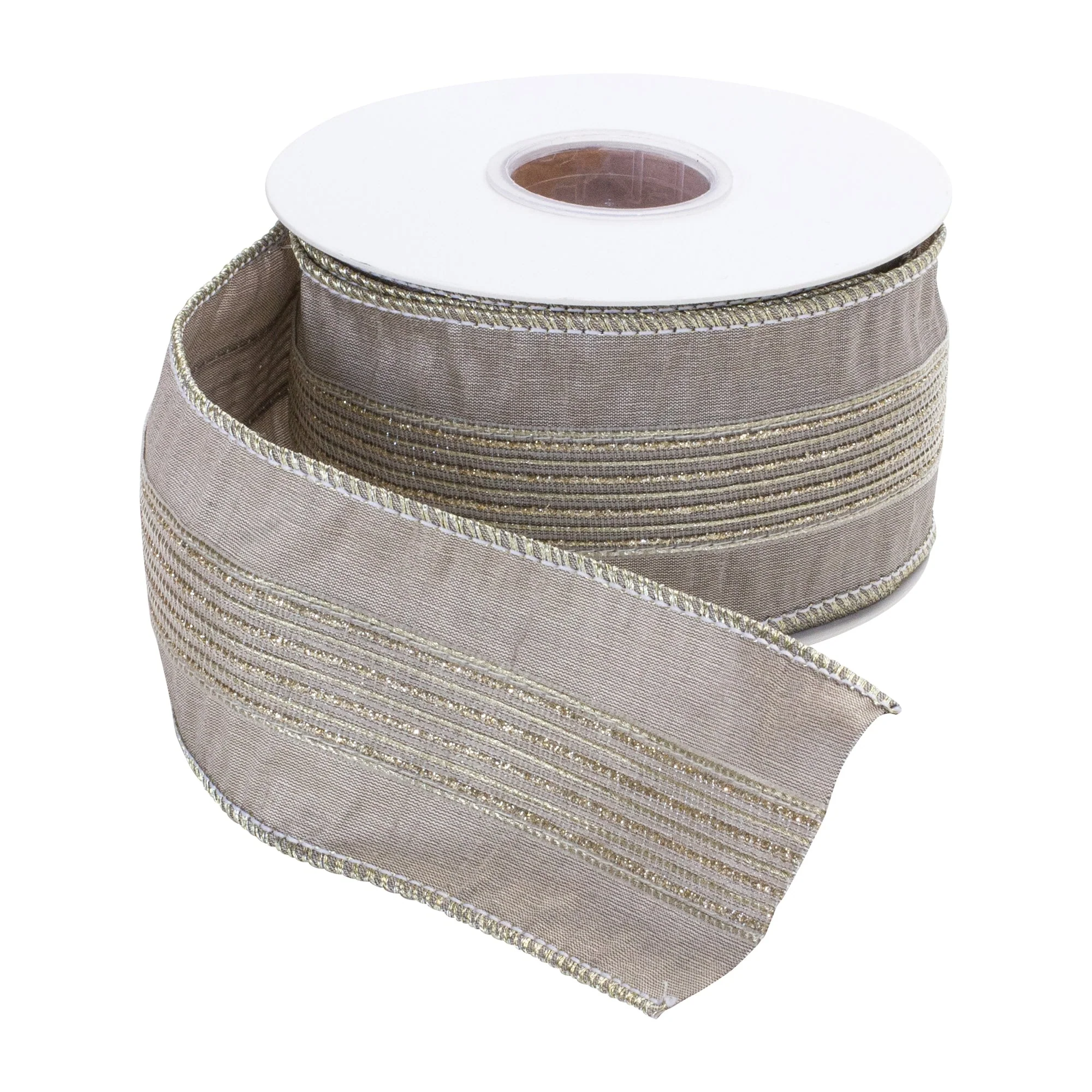 Grey Glittered Ribbon 2.5" x 10 yds. - Image 2
