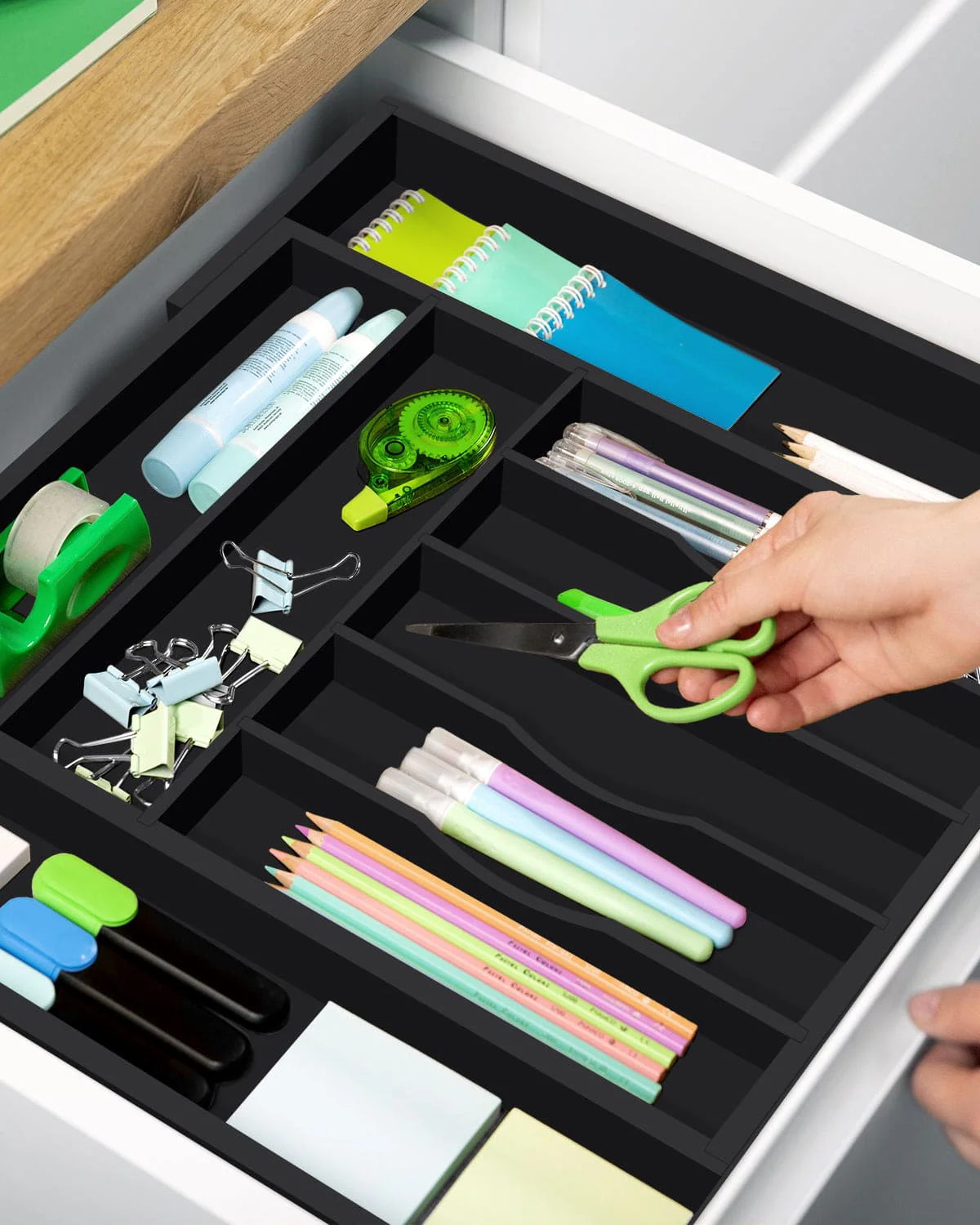 Silverware Drawer Organizer Black 9 Slots - Image 5