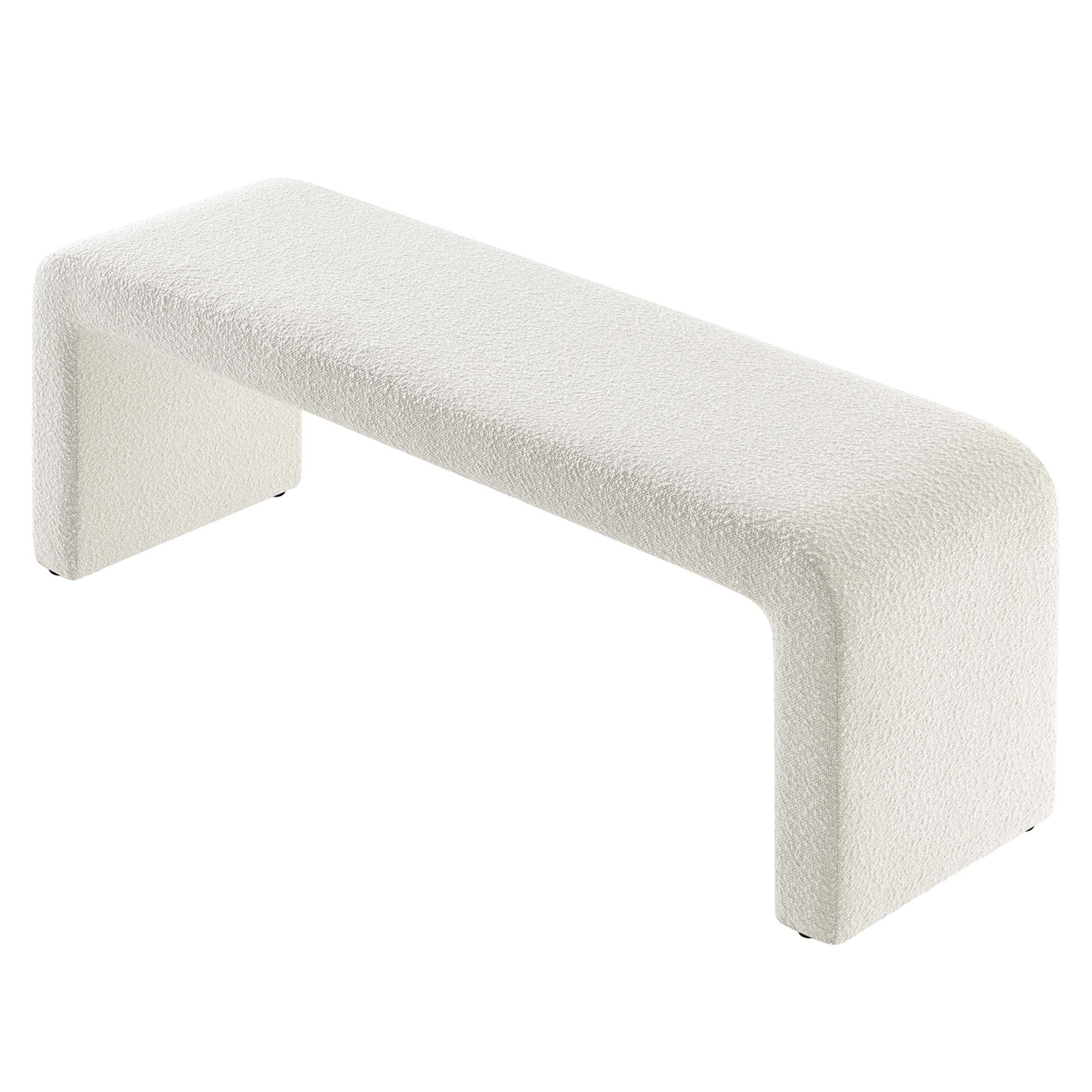 Simba Boucle Fabric Waterfall Long Bench by Modway - Image 6