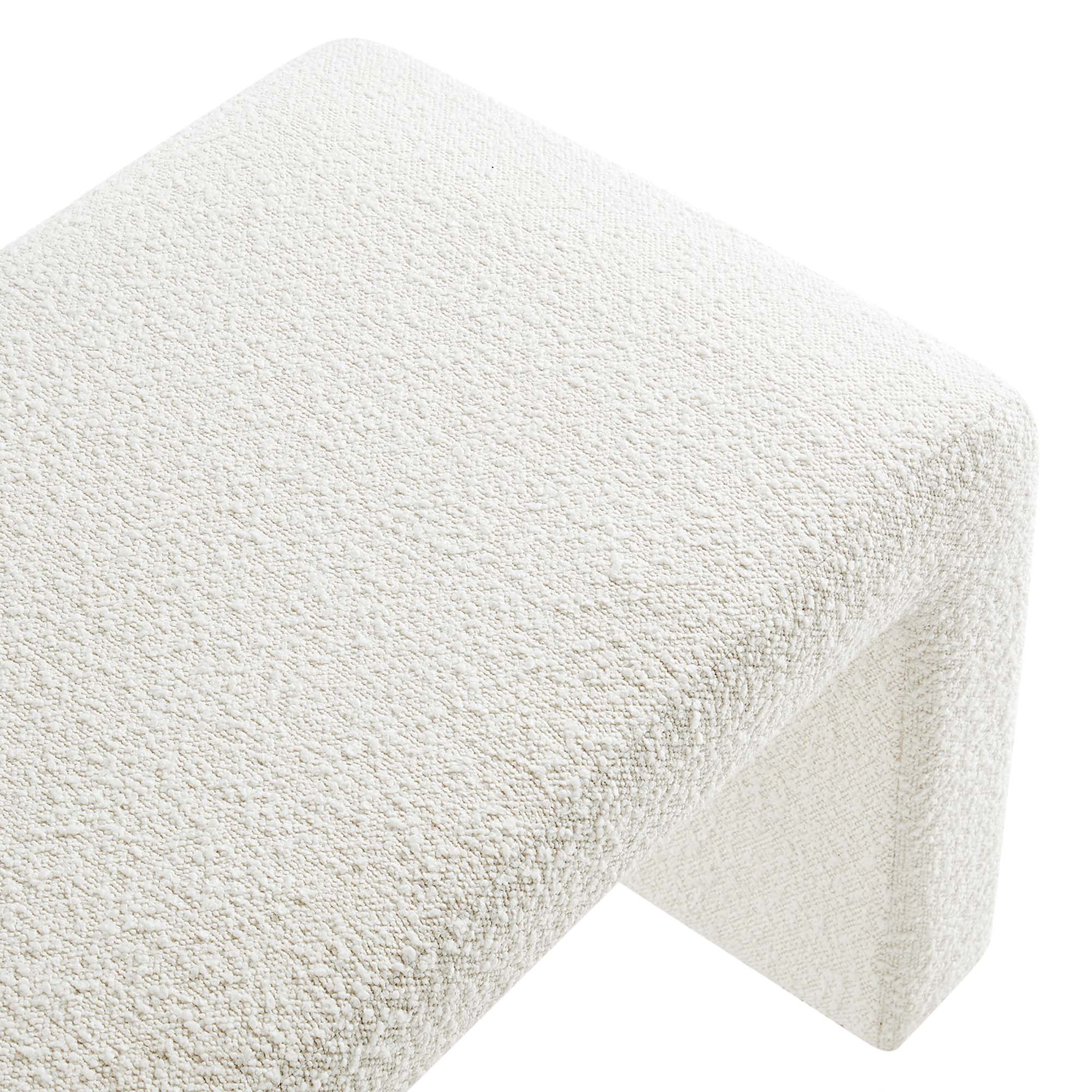Simba Boucle Fabric Waterfall Long Bench by Modway - Image 7