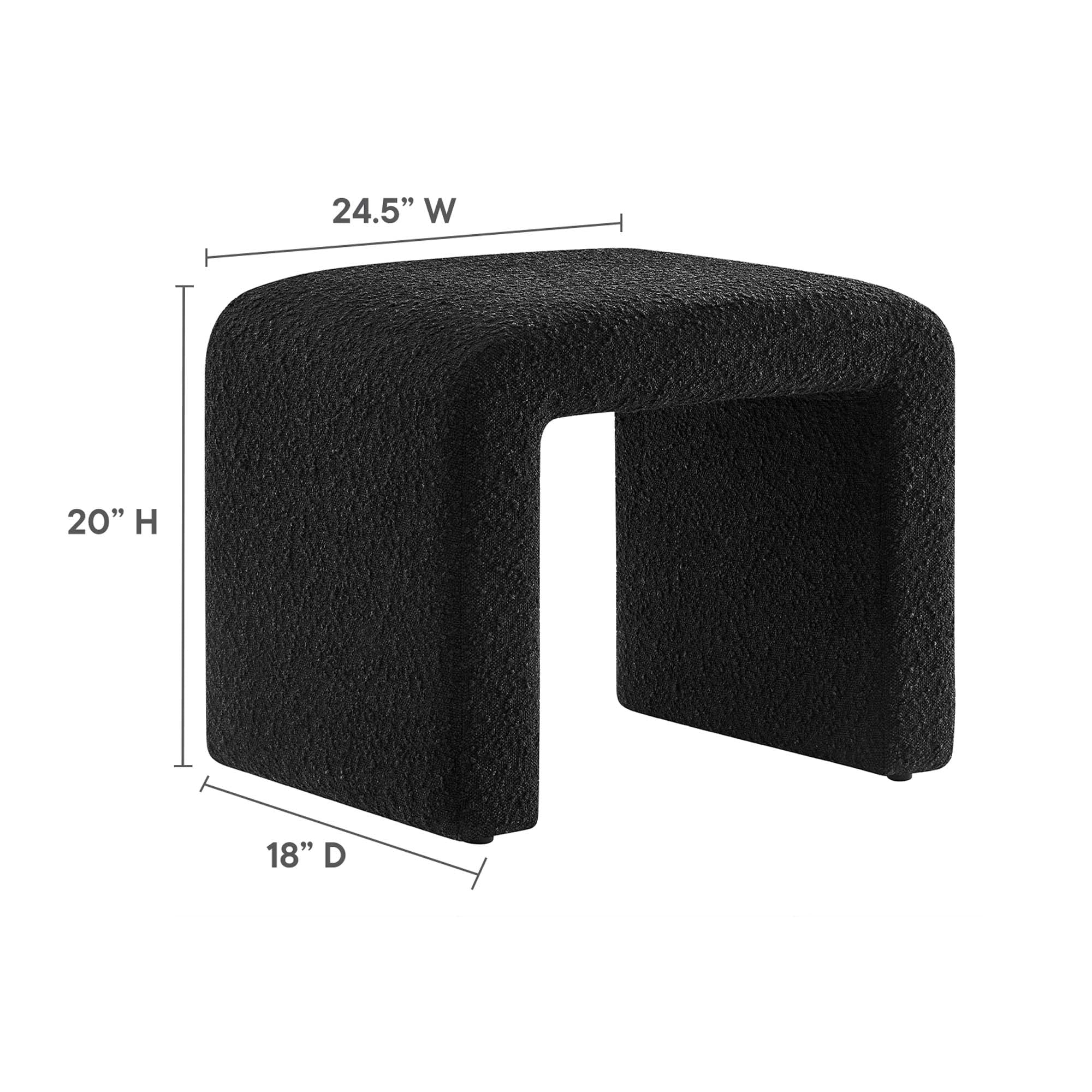 Simba Boucle Fabric Waterfall Stool by Modway - Image 12