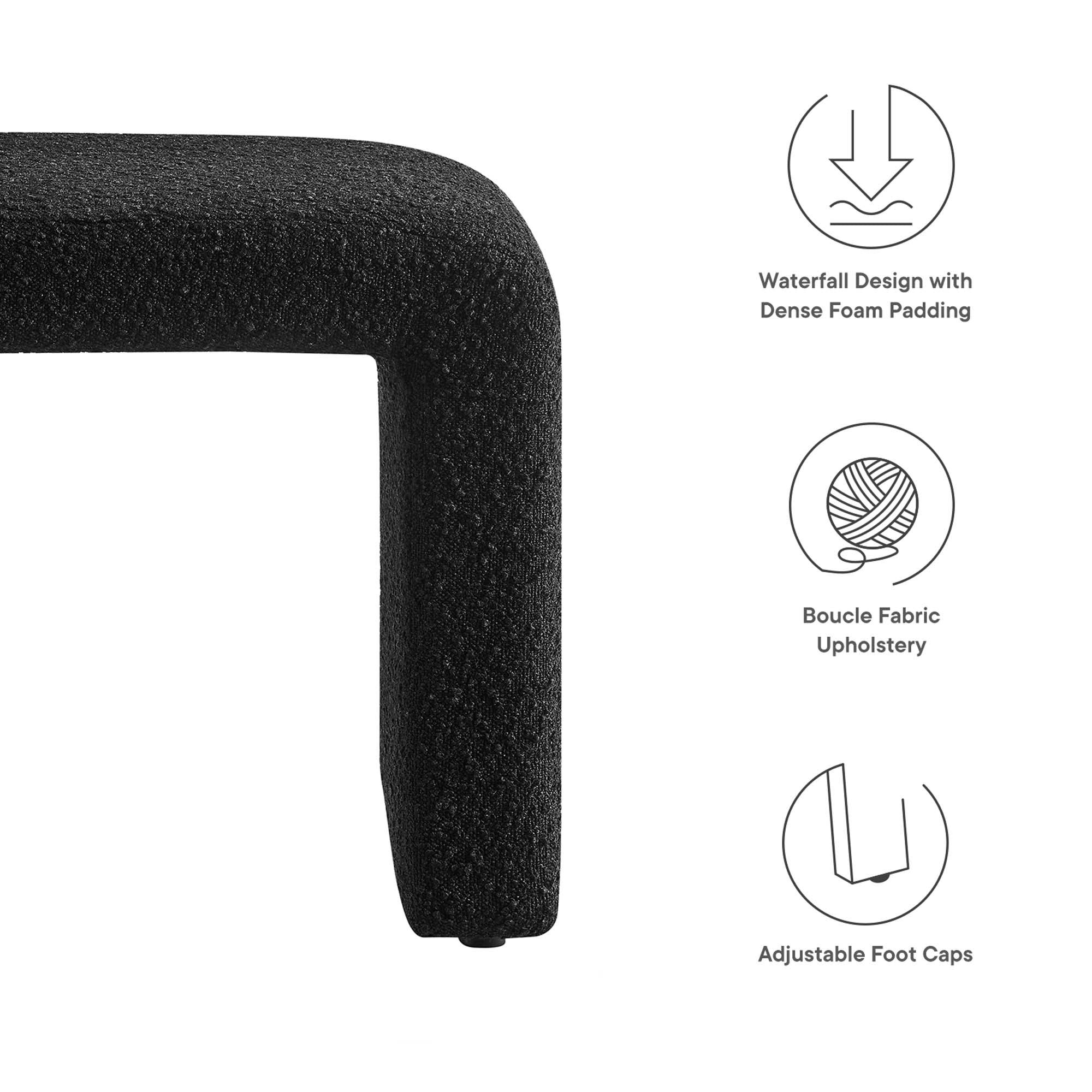 Simba Boucle Fabric Waterfall Stool by Modway - Image 13