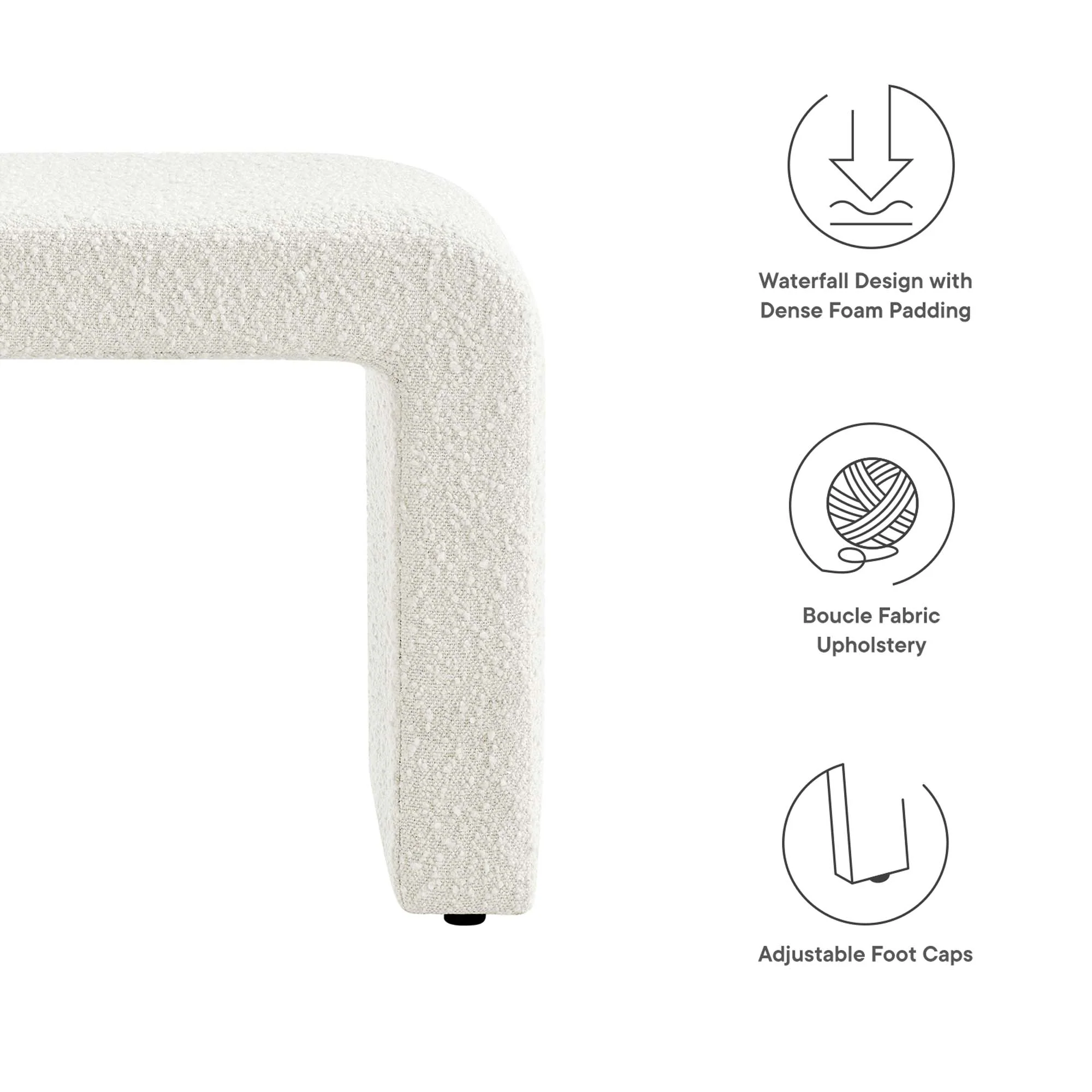 Simba Boucle Fabric Waterfall Stool by Modway - Image 2
