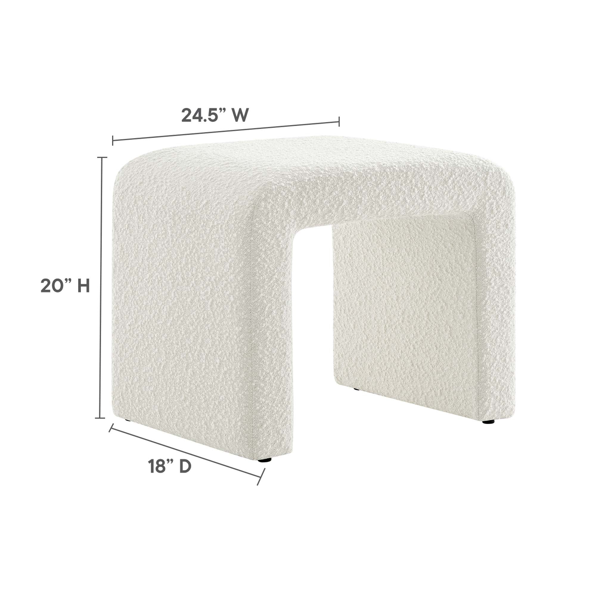 Simba Boucle Fabric Waterfall Stool by Modway - Image 3