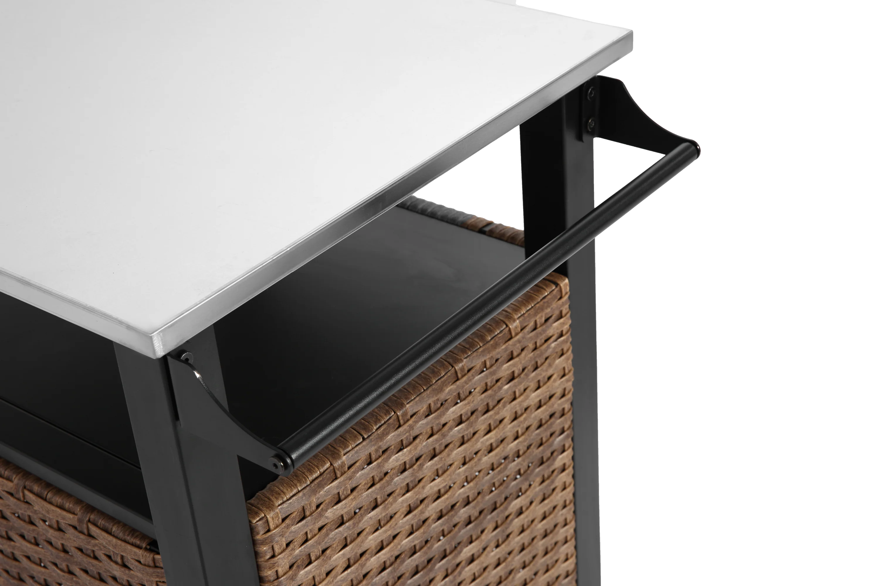 Single Door Outdoor Bar Cart with Stainless Steel Tabletop - Image 6