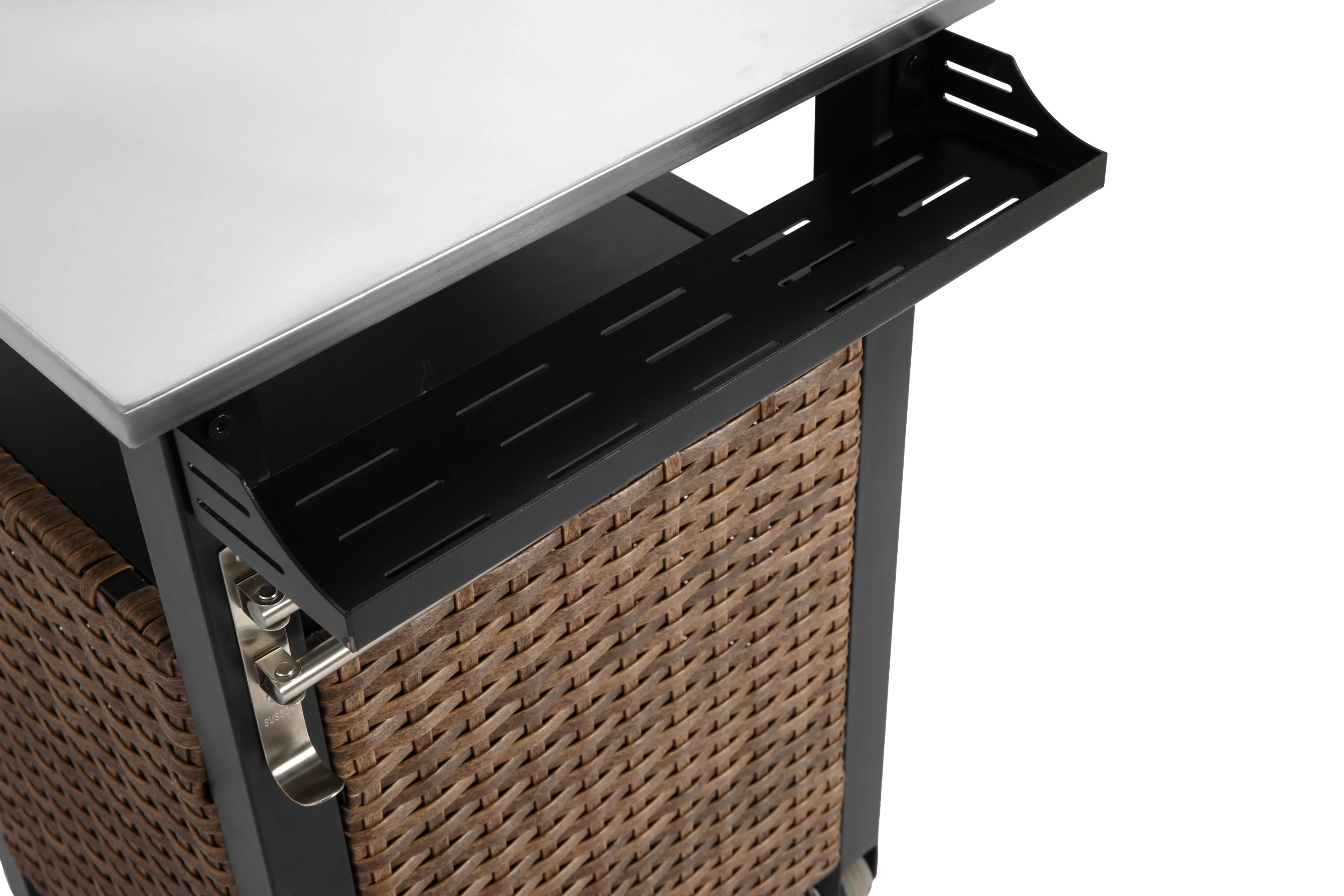 Single Door Outdoor Bar Cart with Stainless Steel Tabletop - Image 8