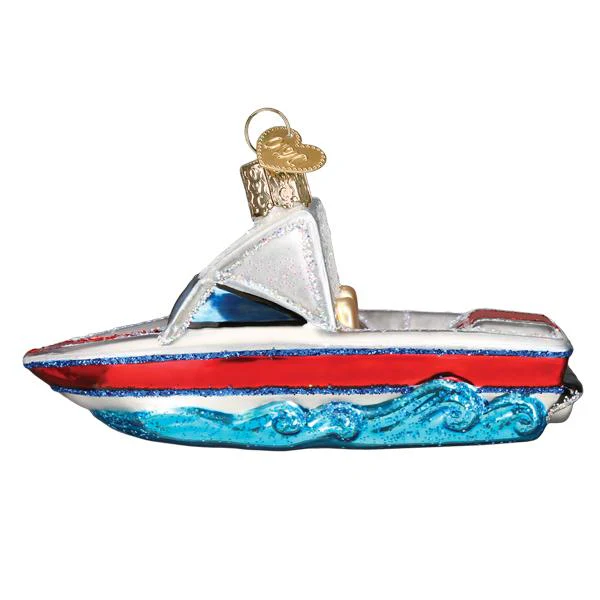 Ski Boat Ornament by Old World Christmas - Image 3
