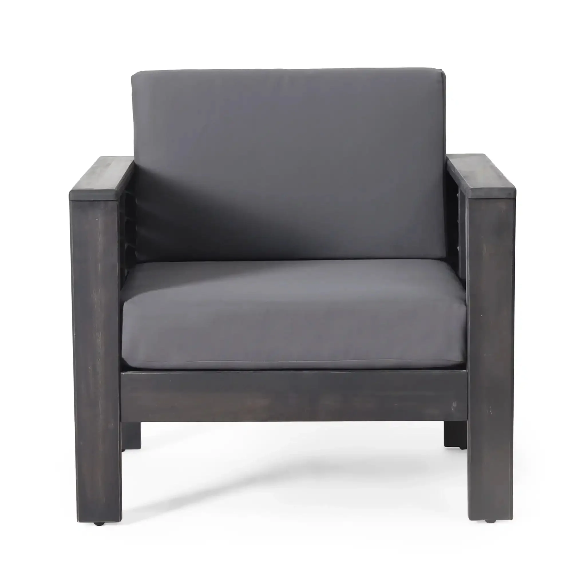 Slat Design Club Chairs With Cushions - Image 4
