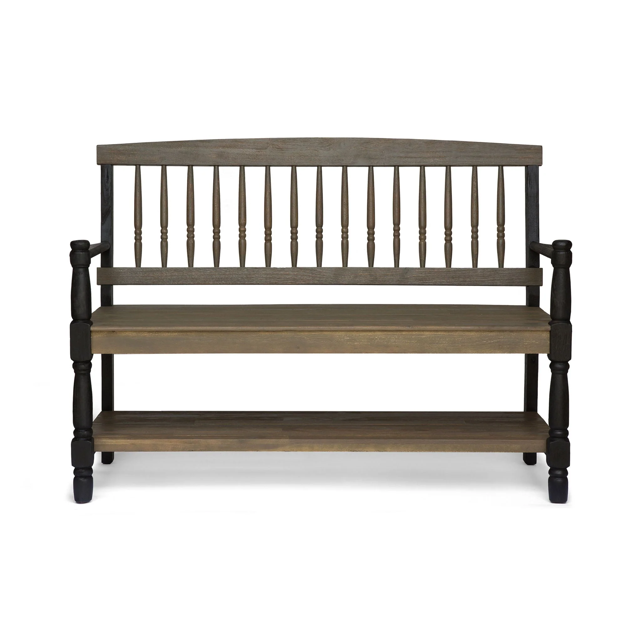 Slatted Bench With Built In Shelf - Image 7
