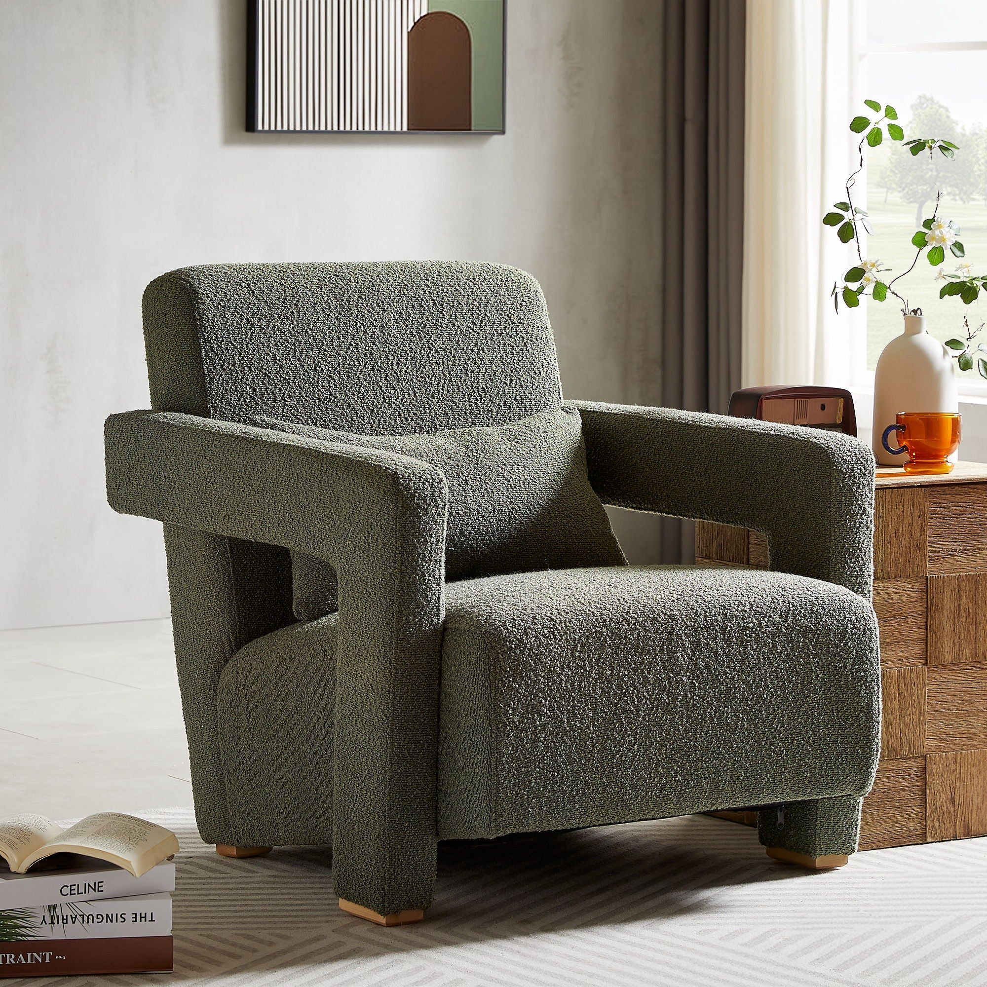 Sleek Right Angle Armrests Armchair with Ergonomic Lumbar Support - Image 2