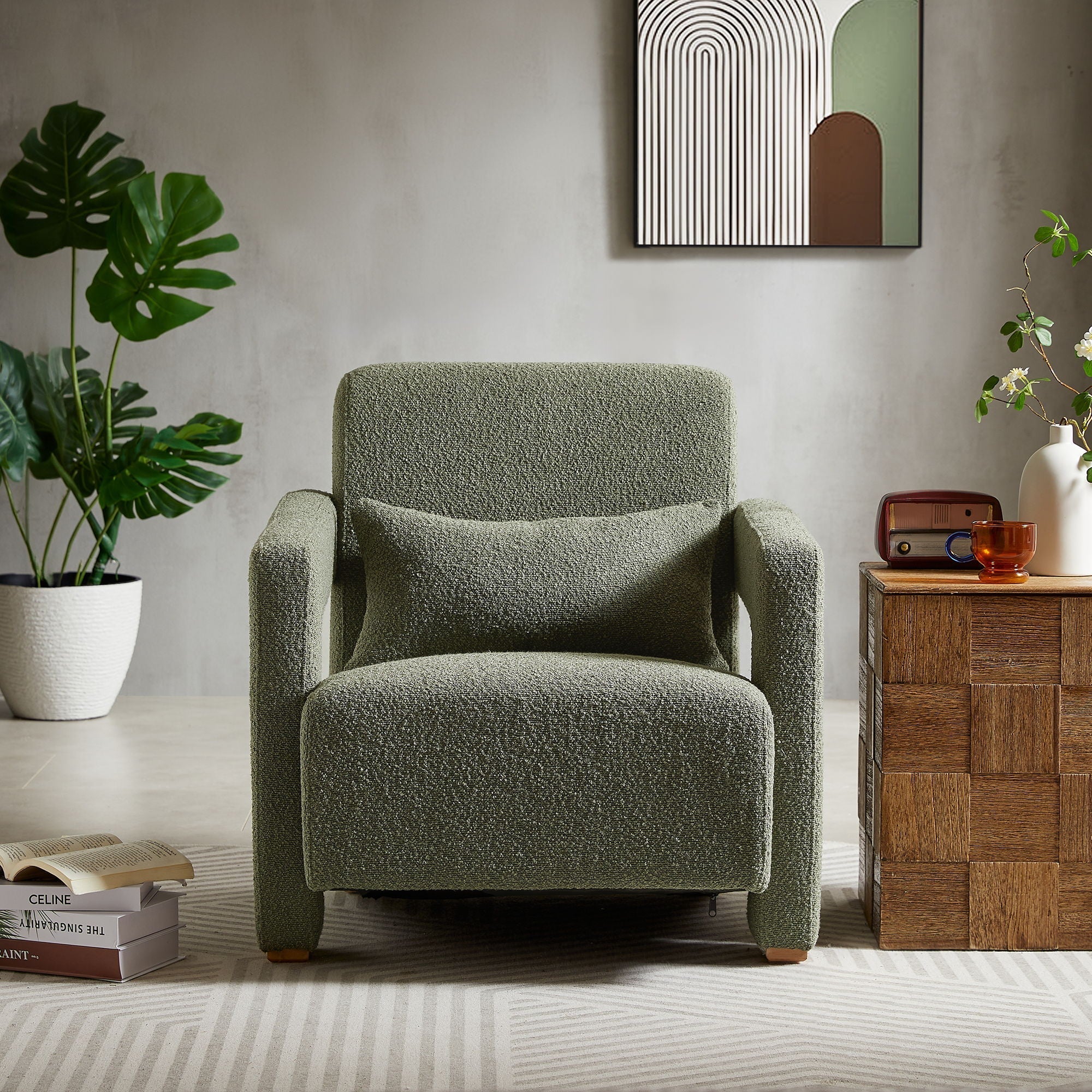 Sleek Right Angle Armrests Armchair with Ergonomic Lumbar Support - Image 4