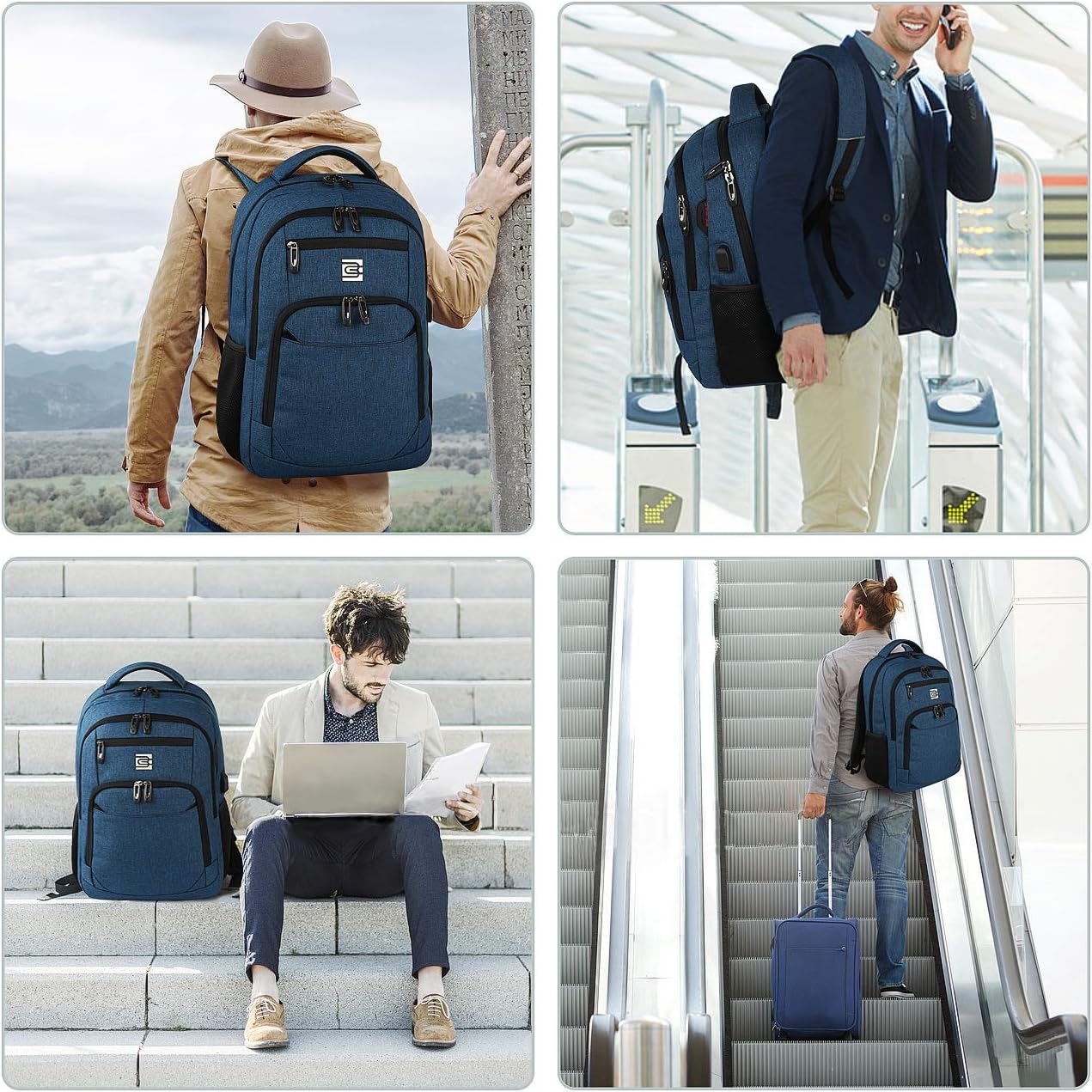 Slim Anti Theft Laptop Backpack 15.6 Inch USB Charging Travel Bag - Image 18