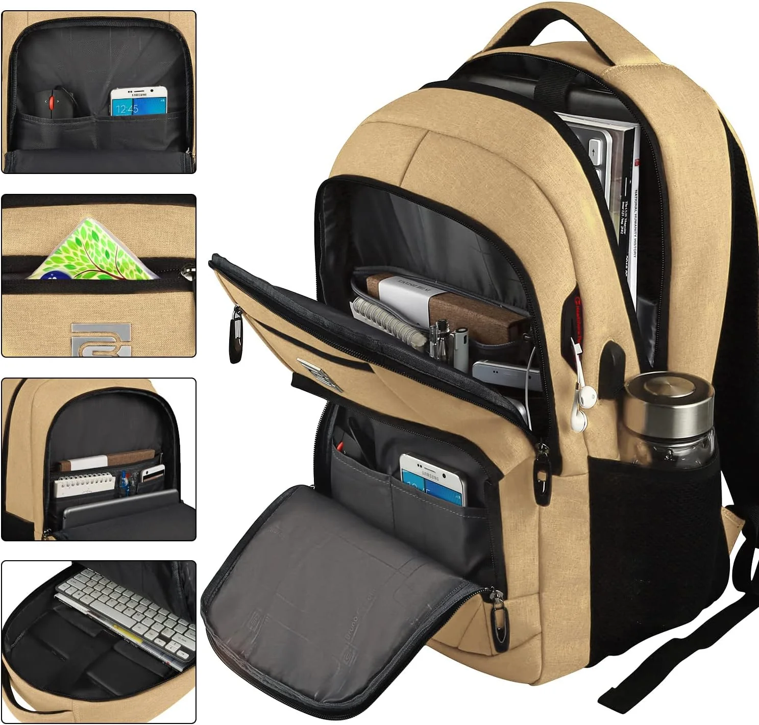 Slim Anti Theft Laptop Backpack 15.6 Inch USB Charging Travel Bag - Image 2