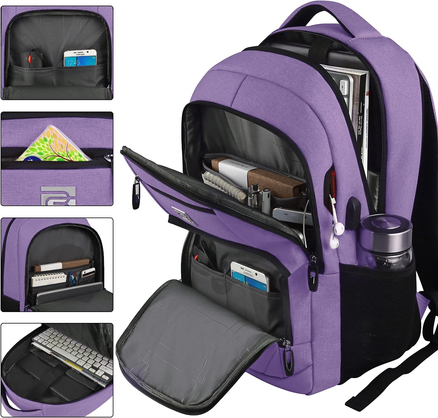 Slim Anti Theft Laptop Backpack 15.6 Inch USB Charging Travel Bag - Image 20