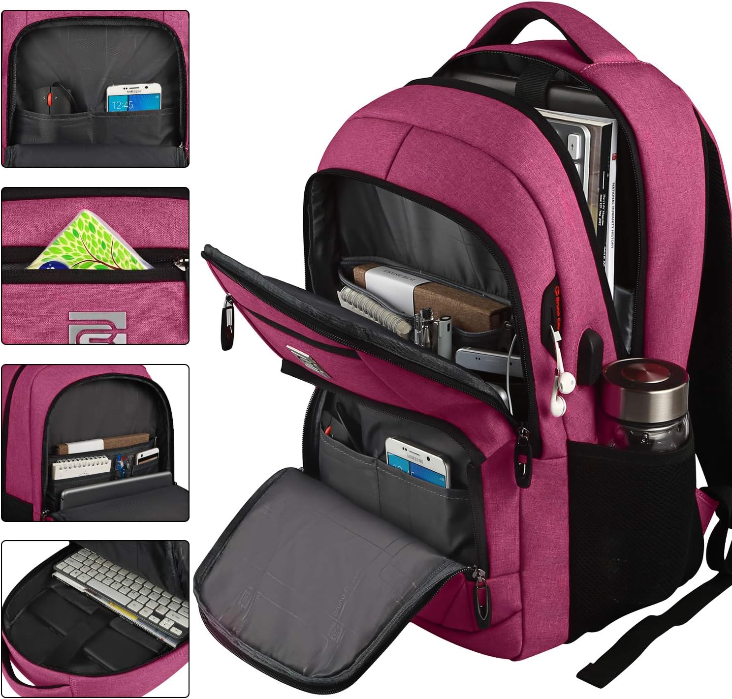 Slim Anti Theft Laptop Backpack 15.6 Inch USB Charging Travel Bag - Image 26