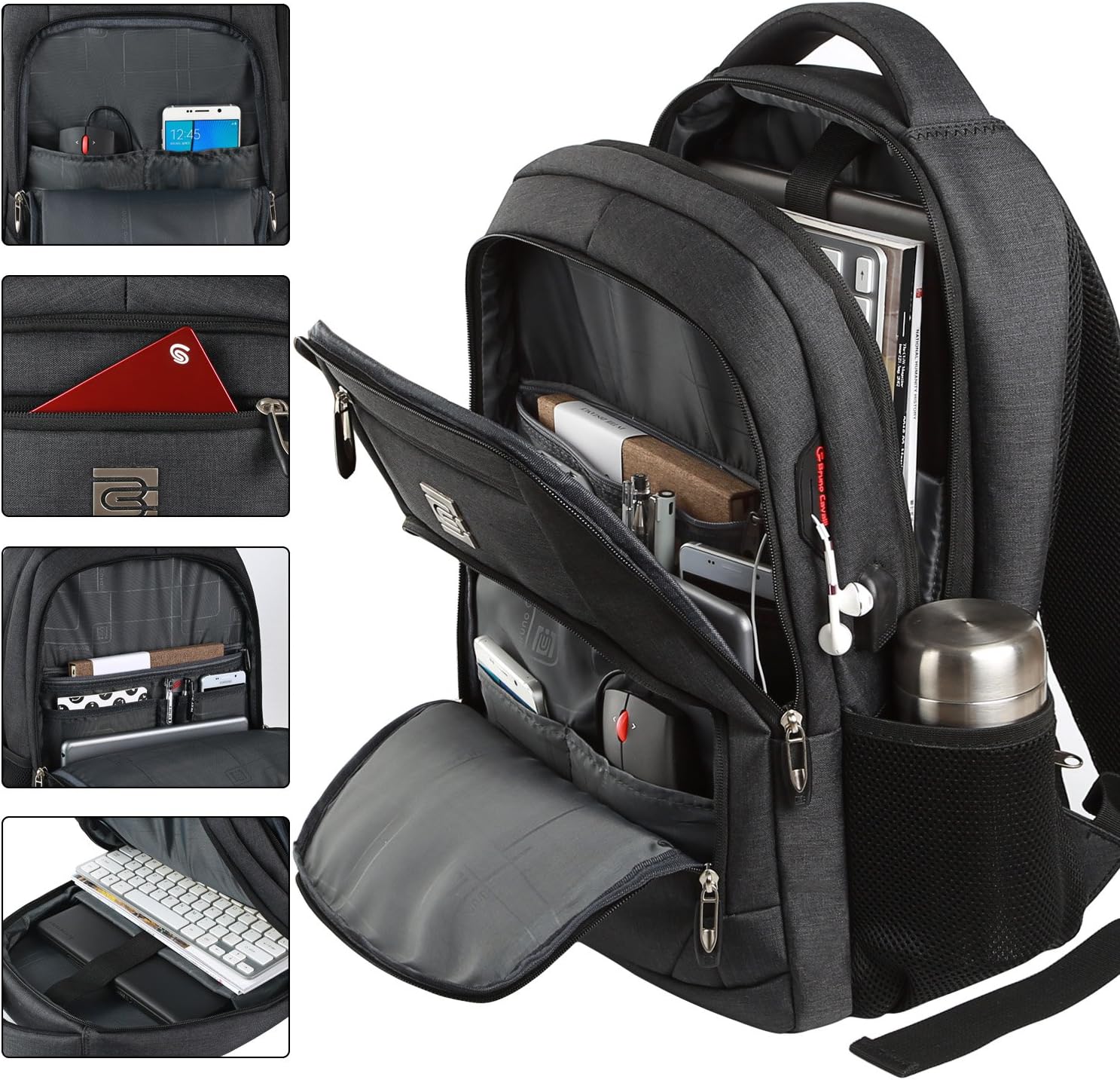 Slim Anti Theft Laptop Backpack 15.6 Inch USB Charging Travel Bag - Image 28