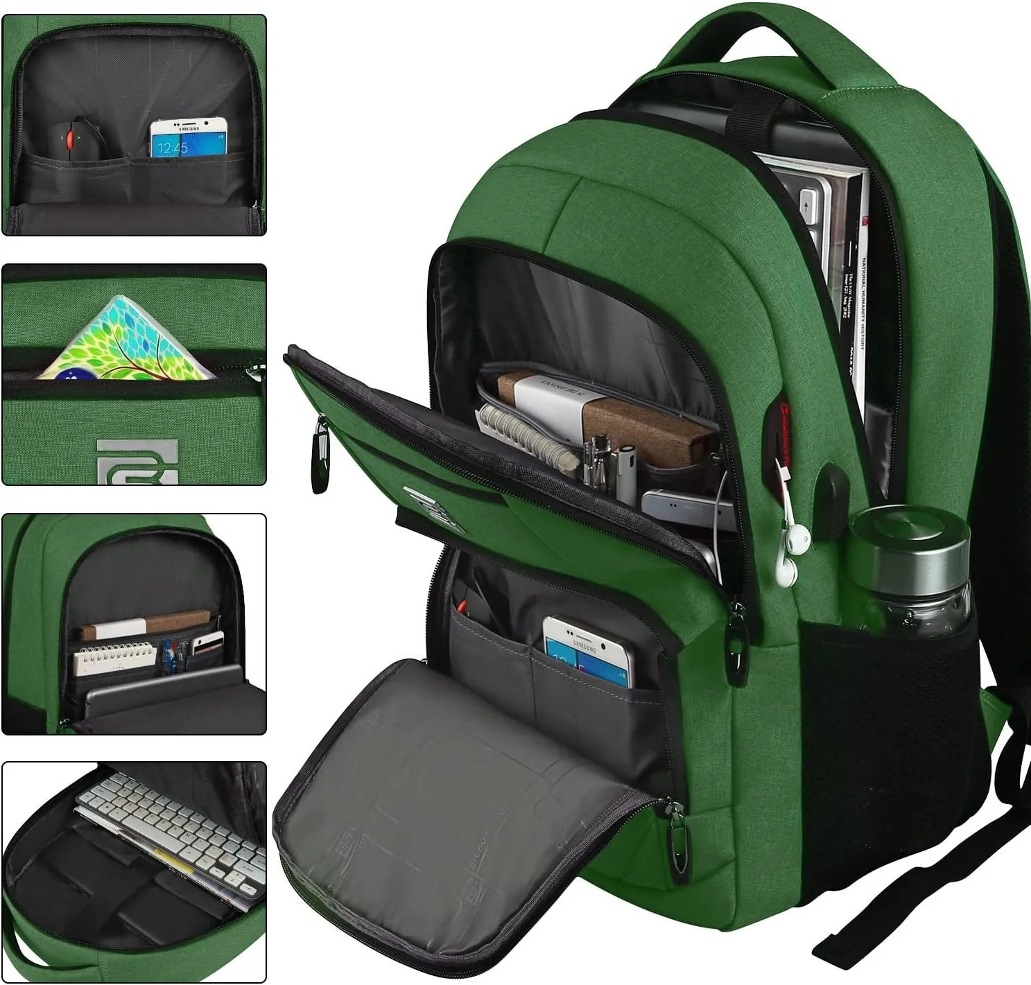 Slim Anti Theft Laptop Backpack 15.6 Inch USB Charging Travel Bag - Image 30