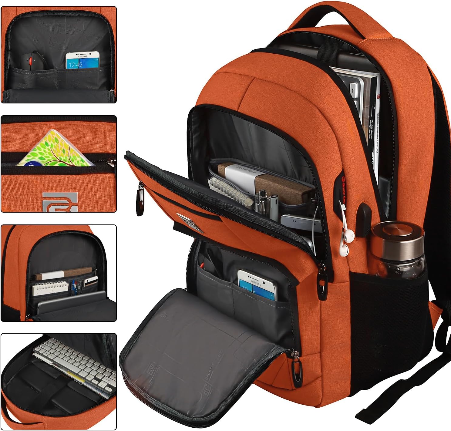 Slim Anti Theft Laptop Backpack 15.6 Inch USB Charging Travel Bag - Image 34
