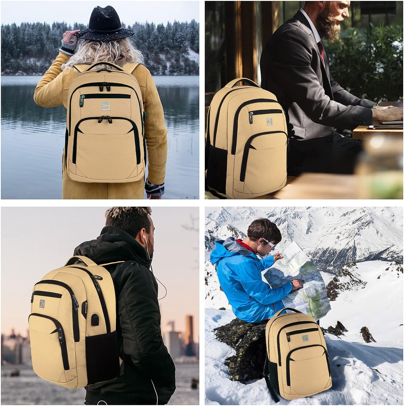 Slim Anti Theft Laptop Backpack 15.6 Inch USB Charging Travel Bag - Image 6
