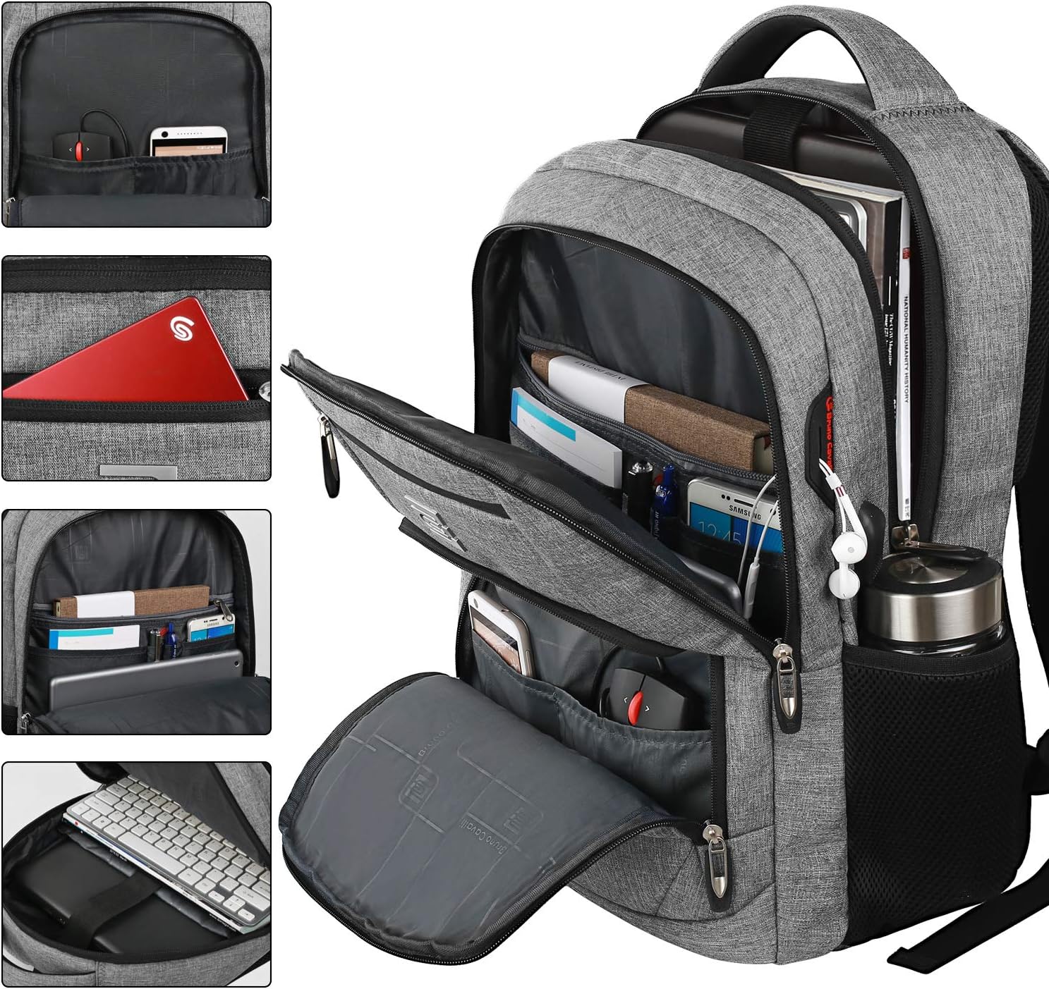 Slim Anti Theft Laptop Backpack 15.6 Inch USB Charging Travel Bag - Image 8