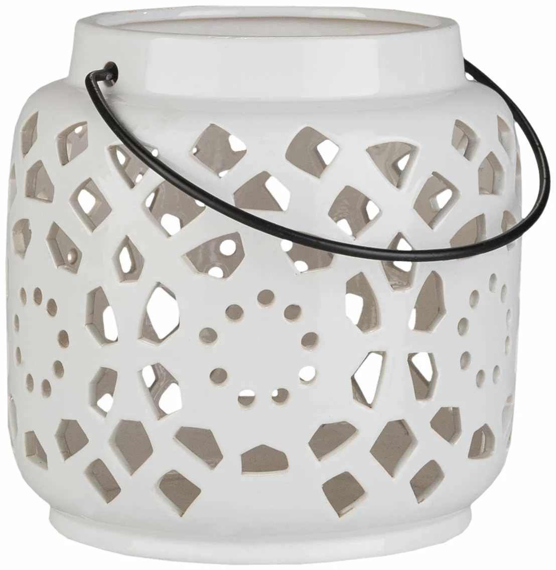 Sloughhouse White Ceramic Outdoor Lantern - Image 2