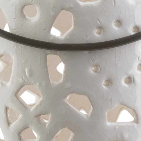 Sloughhouse White Ceramic Outdoor Lantern - Image 3
