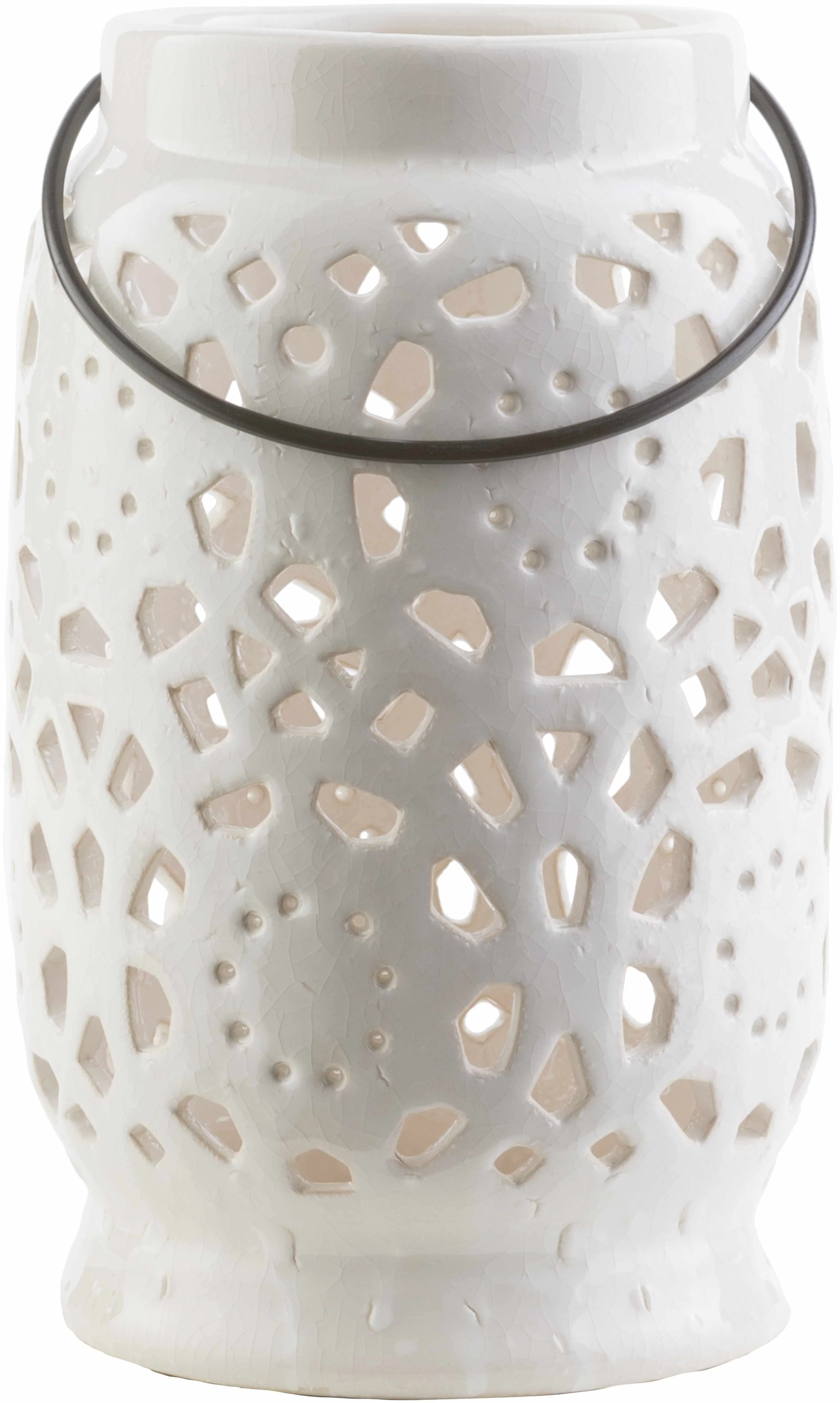Sloughhouse White Ceramic Outdoor Lantern - Image 4