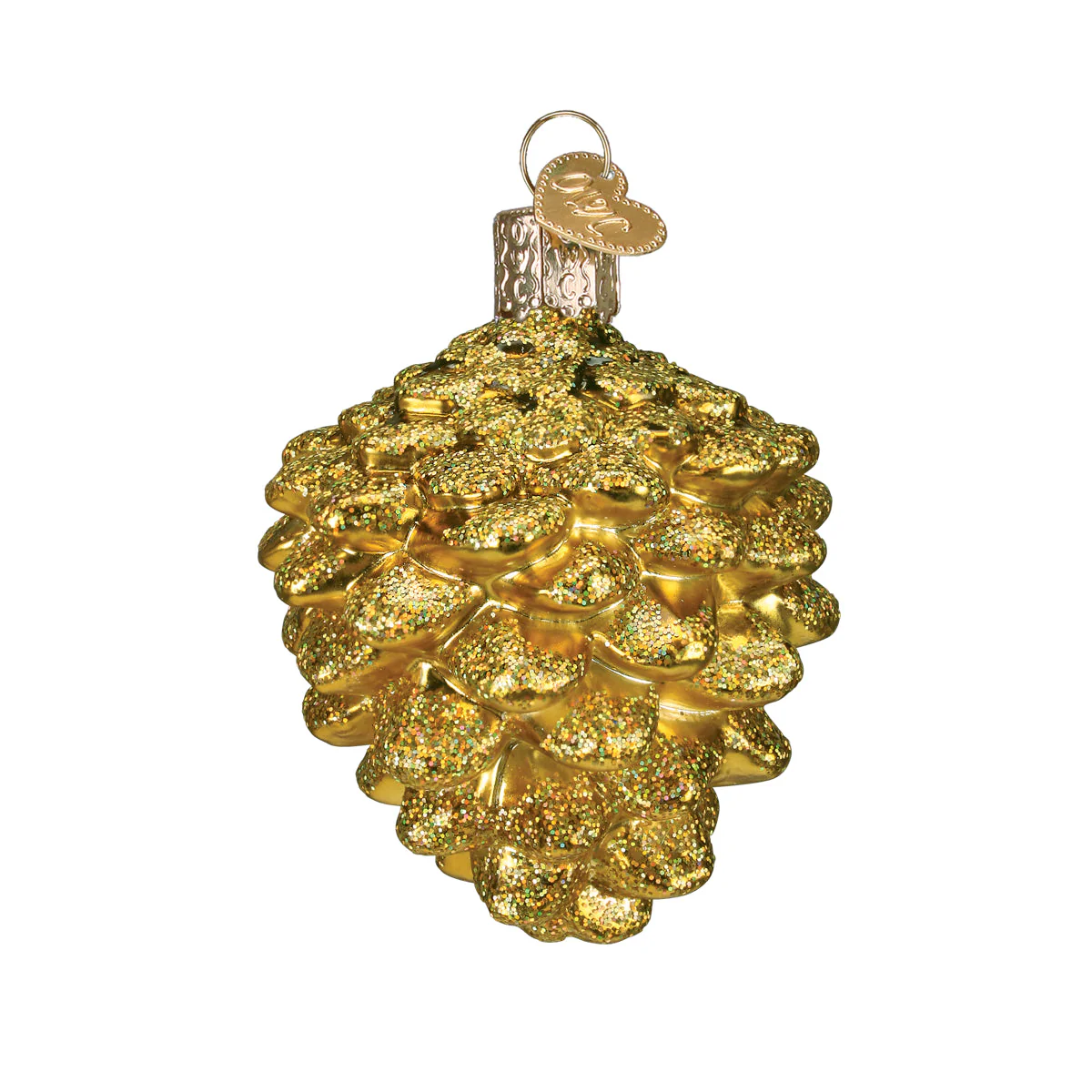 Small Gold Pine Cone Glass Ornament - Image 3