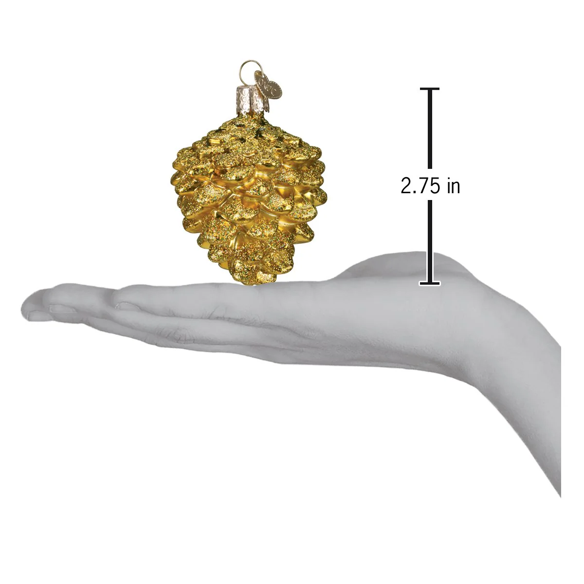 Small Gold Pine Cone Glass Ornament - Image 4