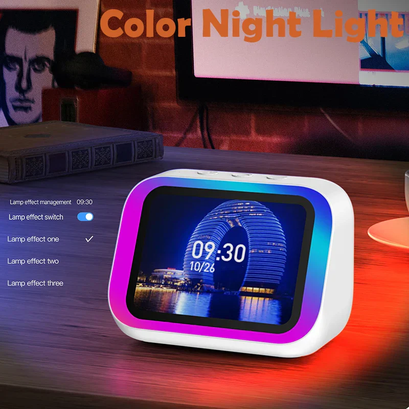 Smart Alarm Clock Bluetooth Speaker with Night Light Weather Display Music Player - Image 2