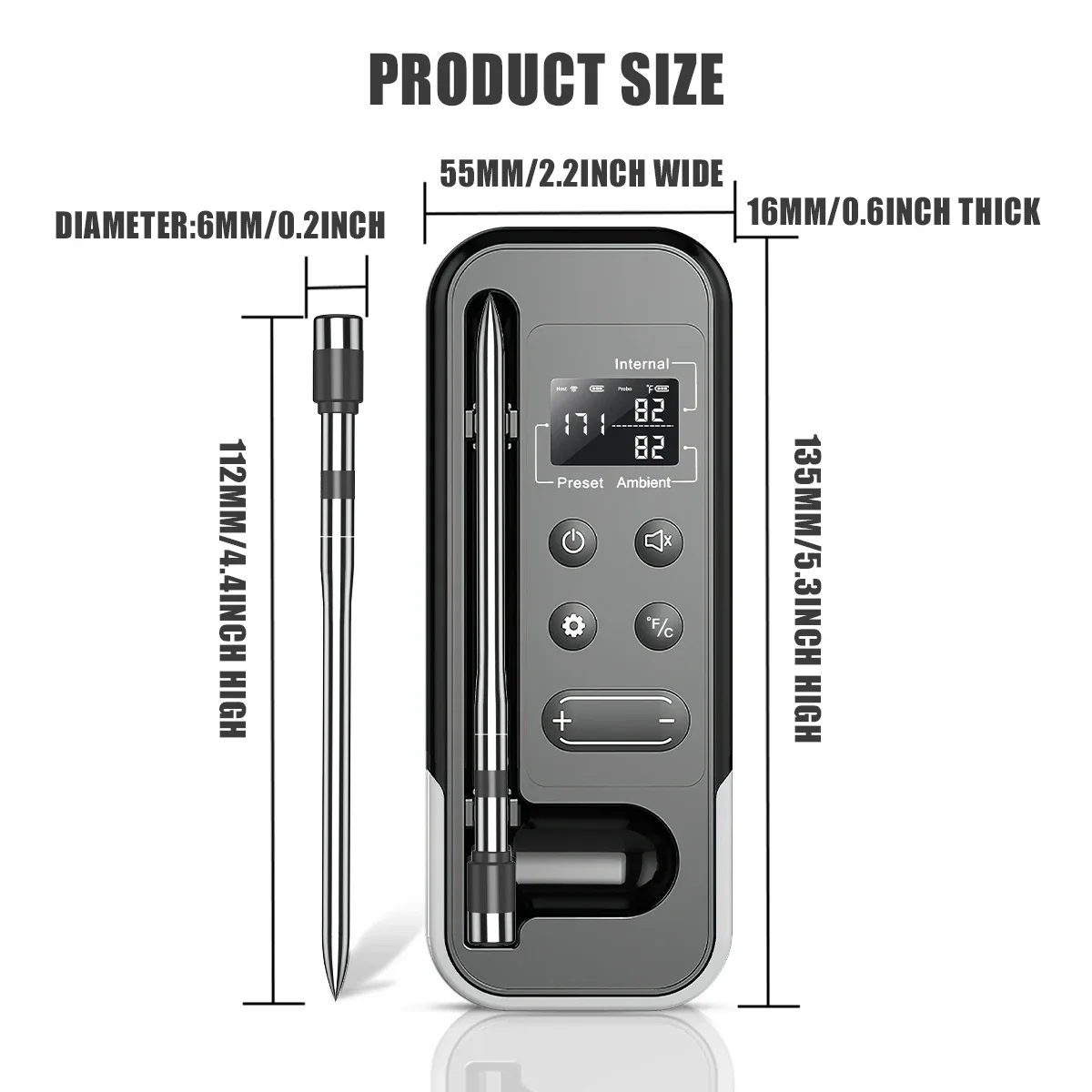 Smart Bluetooth BBQ Meat Thermometer Wireless Probe Grill Oven Alarm - Image 2
