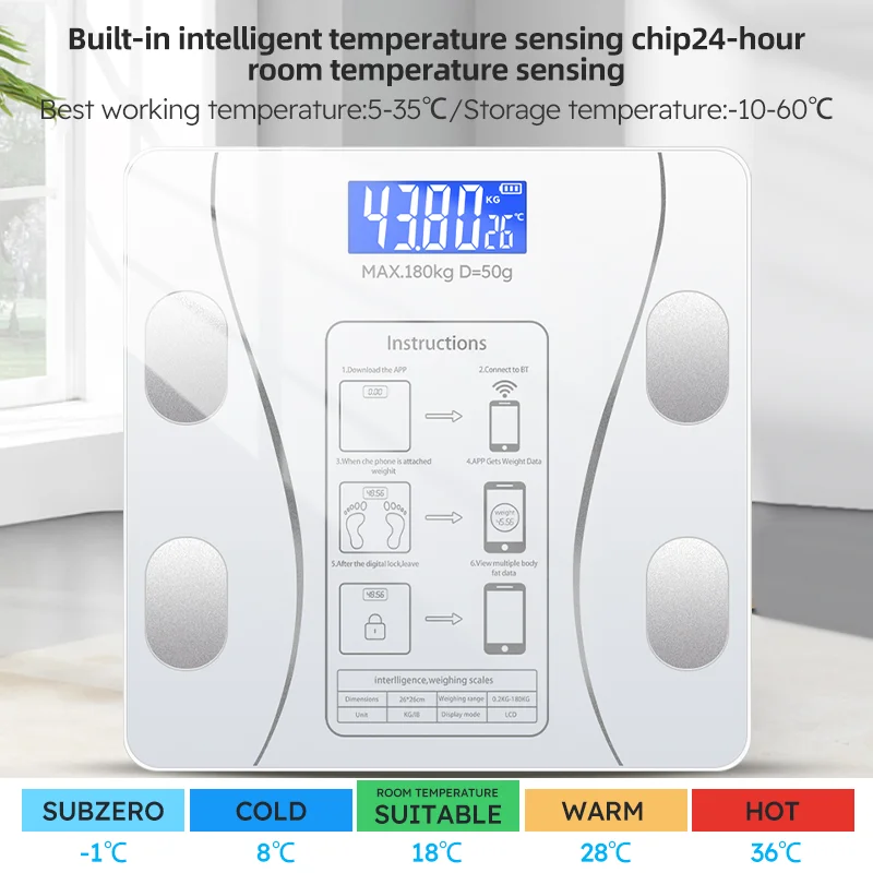 Smart Bluetooth Digital Scale – LED Display with App Sync and Rechargeable Battery - Image 6