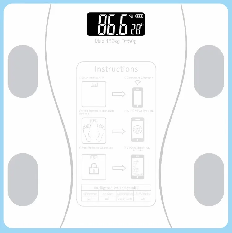 Smart Bluetooth Digital Scale – USB Rechargeable with LED Display and App Sync - Image 6