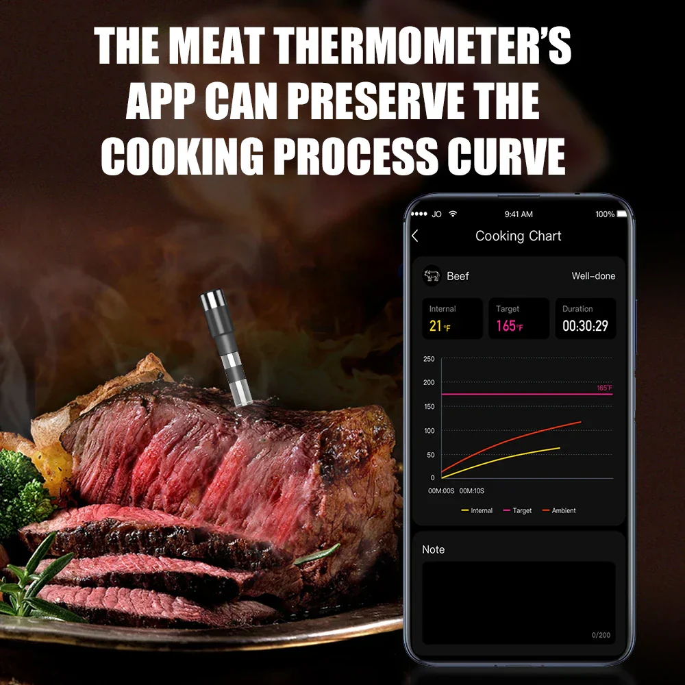 Smart Bluetooth Meat Thermometer Wireless Digital BBQ Grill Oven Air Fryer - Image 4