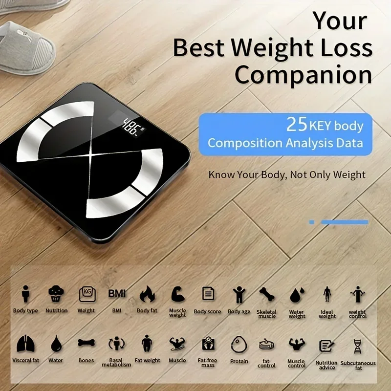 Smart Digital Scale – USB Rechargeable with LED Display and Bluetooth Connectivity - Image 2