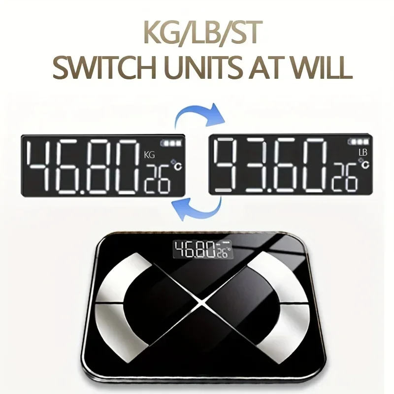 Smart Digital Scale – USB Rechargeable with LED Display and Bluetooth Connectivity - Image 3
