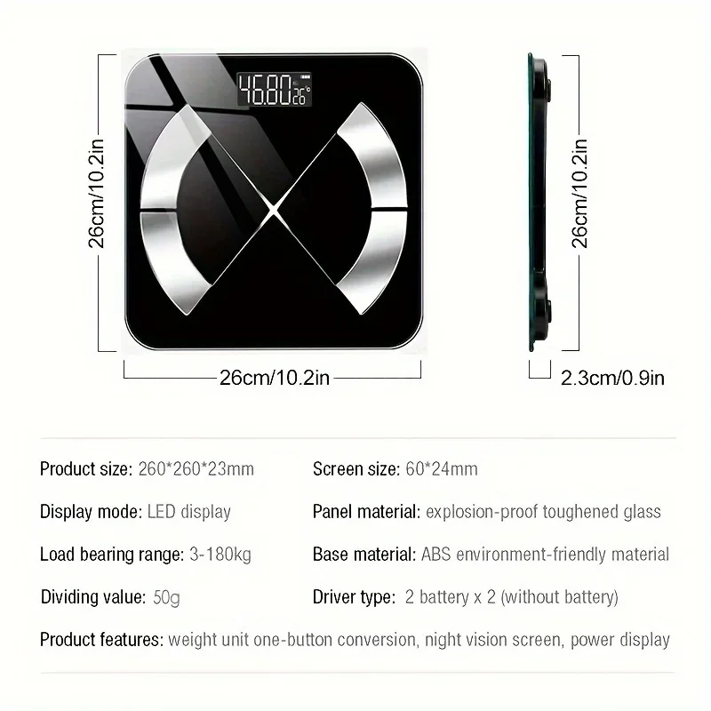 Smart Digital Scale – USB Rechargeable with LED Display and Bluetooth Connectivity - Image 6