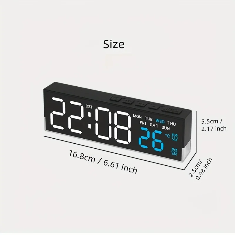 Smart LED Alarm Clock with Night Light Digital Bedside Clock 12/24H Display - Image 2
