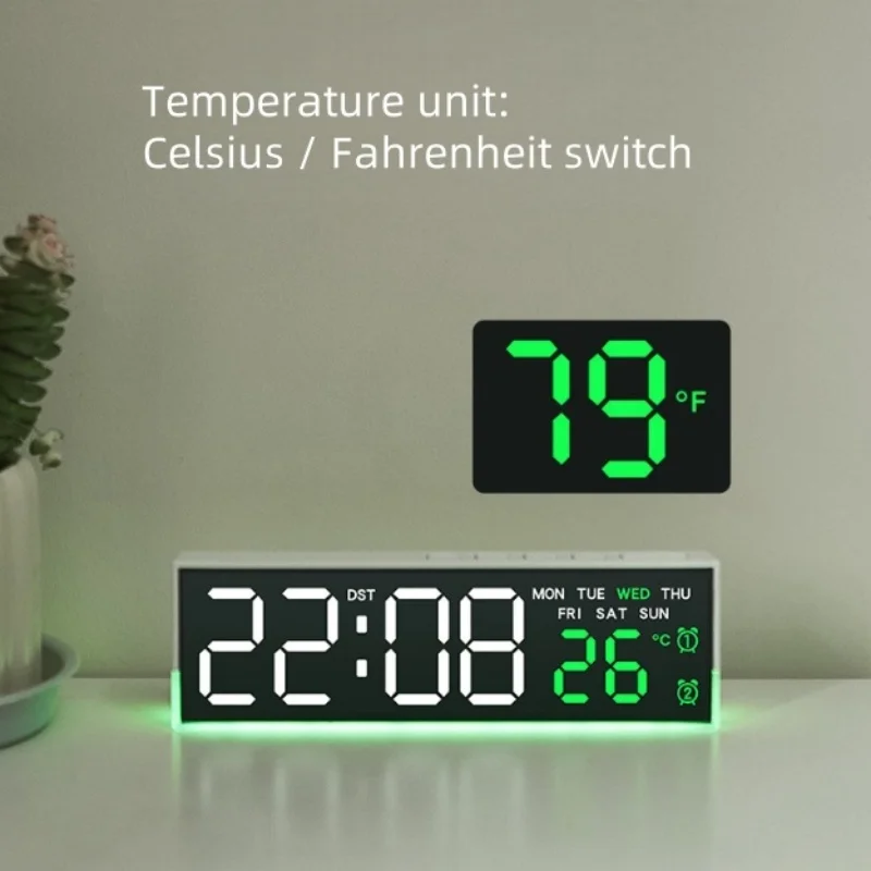 Smart LED Alarm Clock with Night Light Digital Bedside Clock 12/24H Display - Image 3