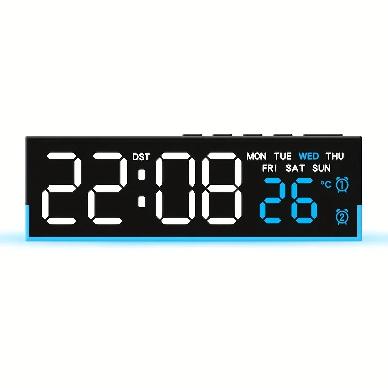 Smart LED Alarm Clock with Night Light Digital Bedside Clock 12/24H Display - Image 7