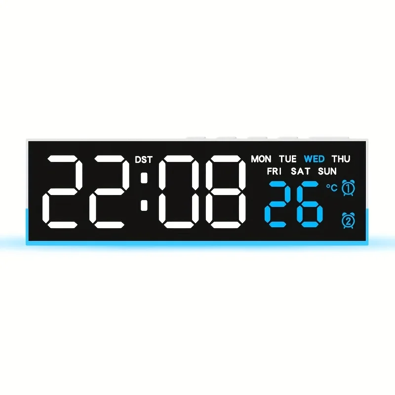 Smart LED Alarm Clock with Night Light Digital Bedside Clock 12/24H Display - Image 8